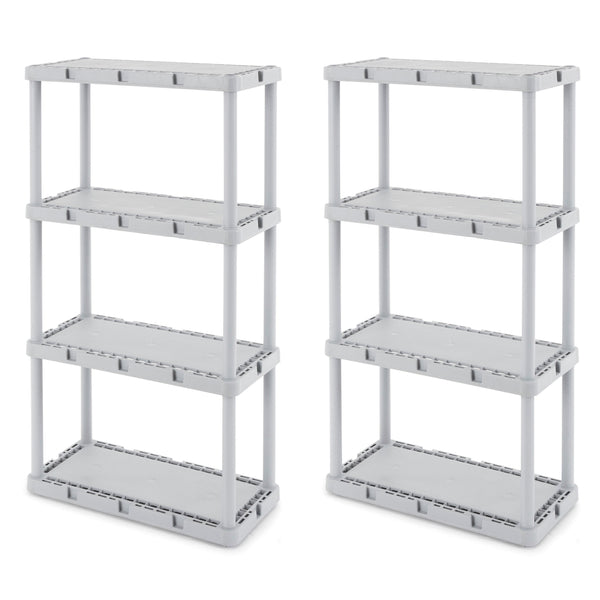 Gracious Living Knect-A-Shelf 4 Tier Light Duty Storage Shelving System (2 Pack)