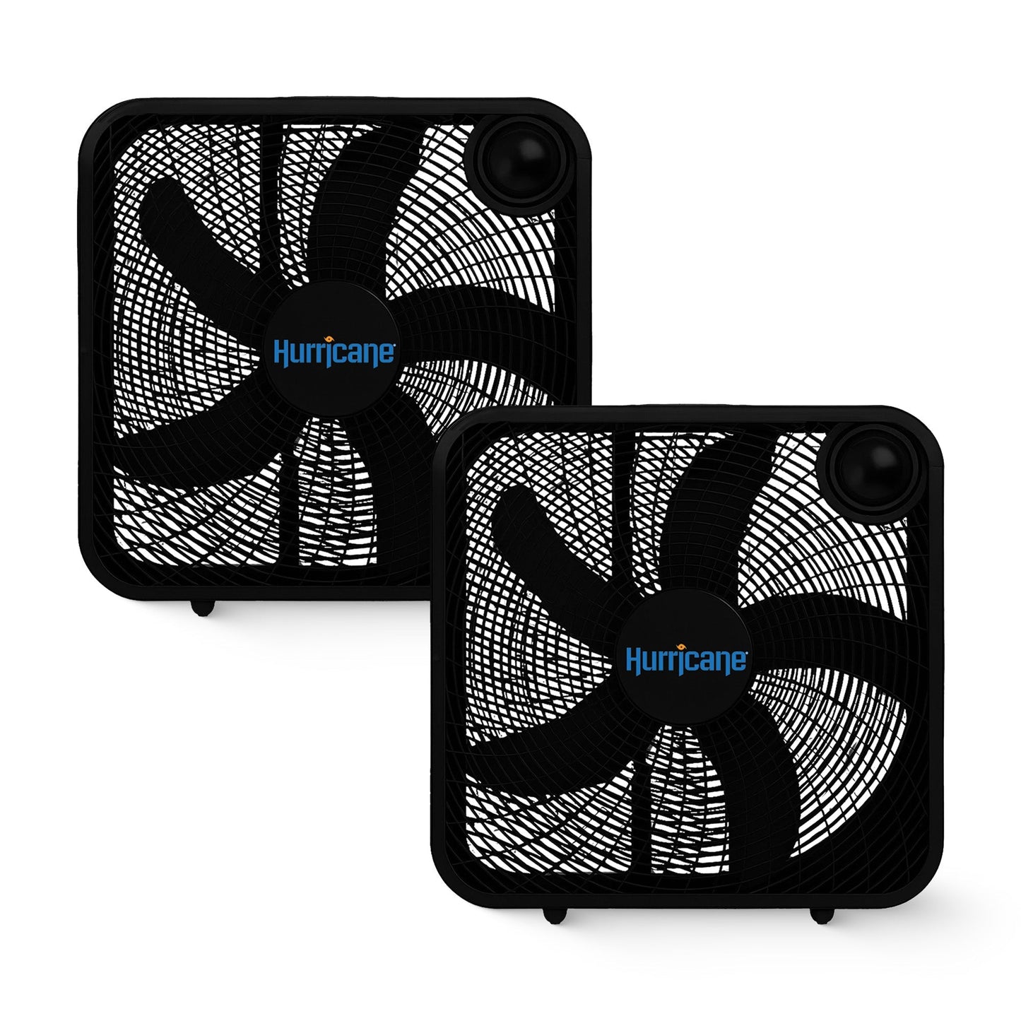 Hurricane 20" Classic Series Floor Box Fan with 3 Speed Settings, Black, 2 Pack
