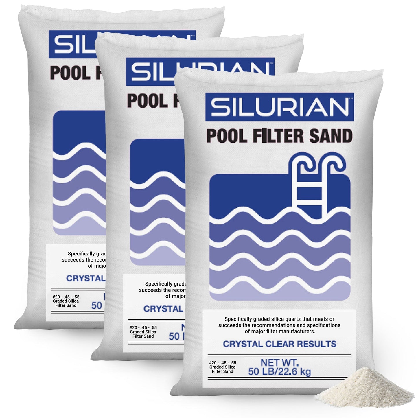 U.S. Silica 3 Pack SILURIAN 20 Grade Pool Filter Sand for Optimal Filtration