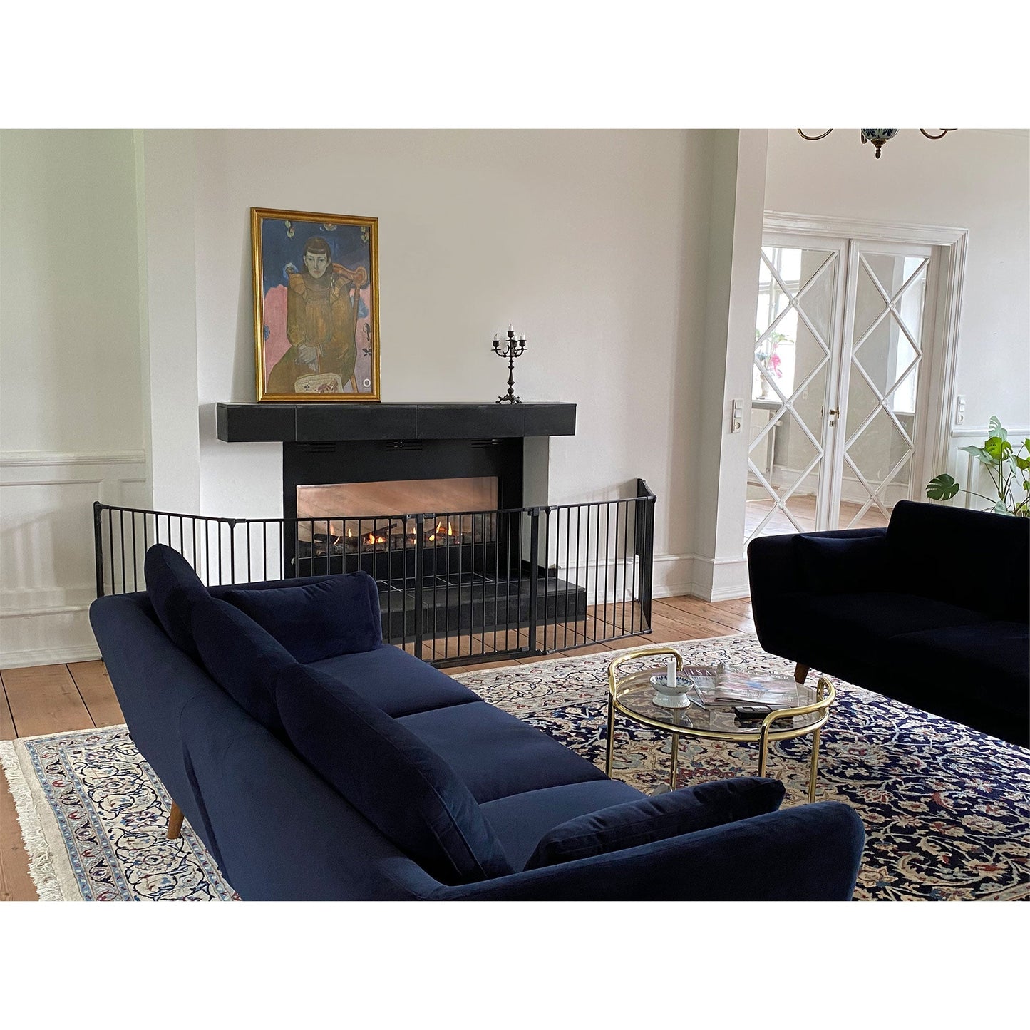 Scandinavian Pet Design Pet Flex System XXL Wall Mounted At Home Dog Gate, Black