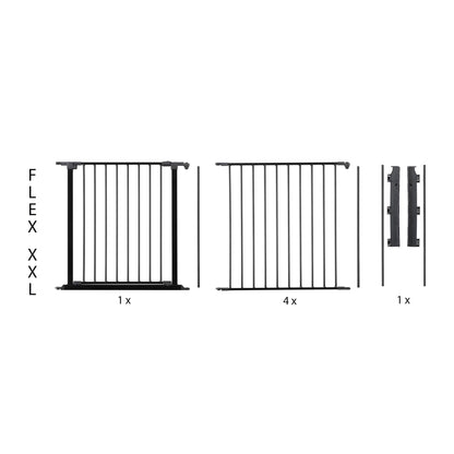 Scandinavian Pet Design Pet Flex System XXL Wall Mounted At Home Dog Gate, Black