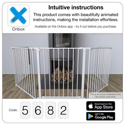 Scandinavian Pet Design Pet Flex System XXL Wall Mounted At Home Dog Gate, White