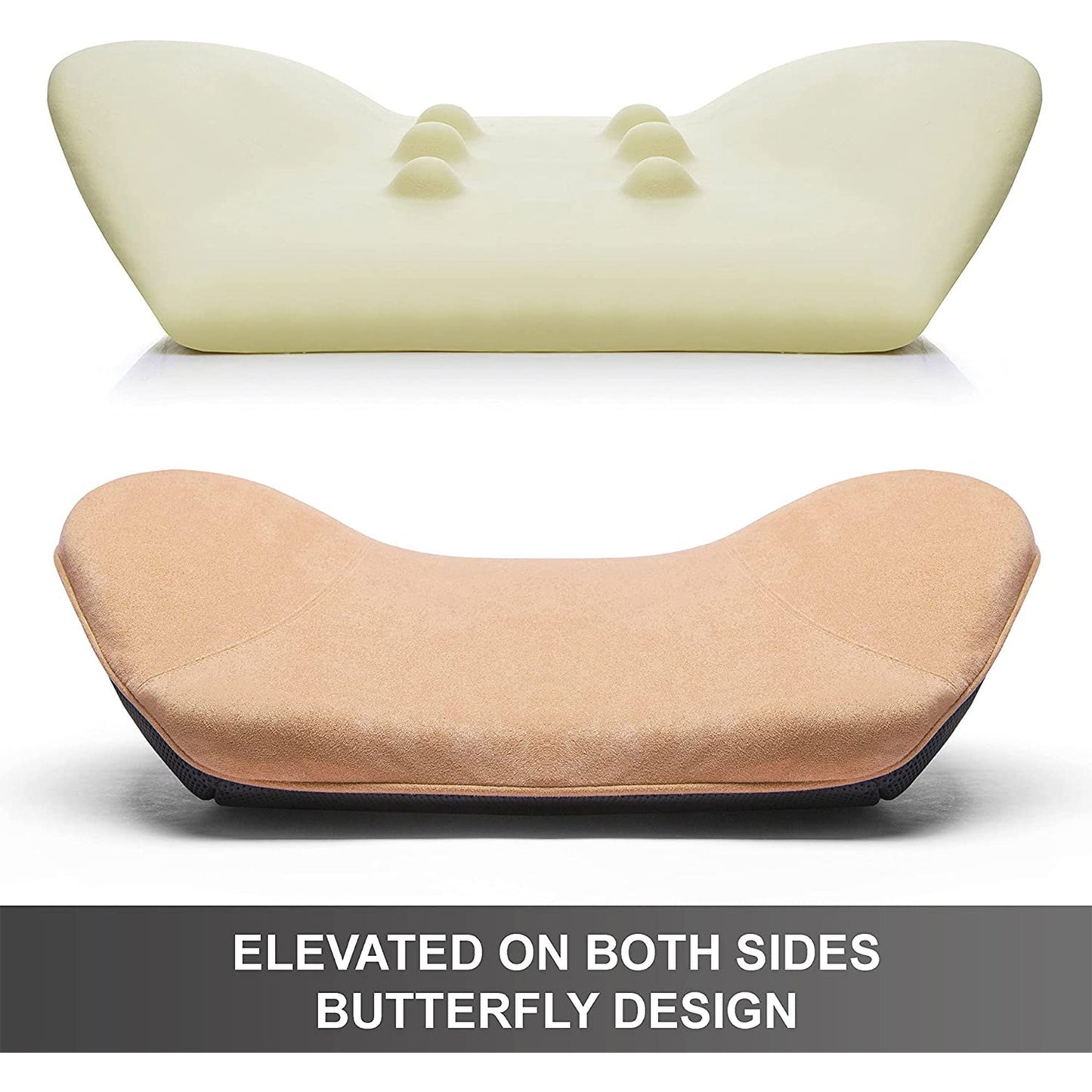 WENNEBIRD Model Q Lumbar Memory Foam Support Pillow to Improve Posture, Beige