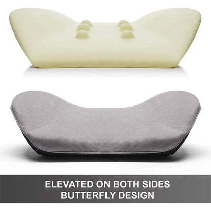 WENNEBIRD Model Q Lumbar Memory Foam Support Pillow to Improve Posture, Grey