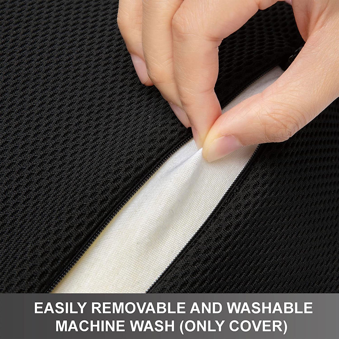 WENNEBIRD Model B Lumbar Memory Foam Support Pillow to Improve Posture, Grey