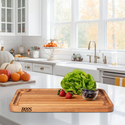 John Boos Prestige Maple Wood Edge Grain Kitchen Cutting Board,22" x 16" x 1.25"