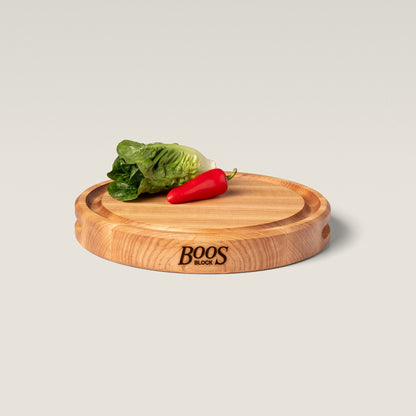 John Boos Round Maple Wood Cutting Board with Juice Groove, 12" x 12" x 1.75"