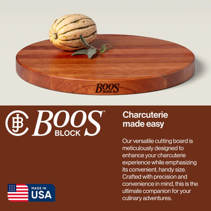 John Boos Cherry Wood End Grain Round Cutting Board for Kitchen,18" x 18" x 1.5"