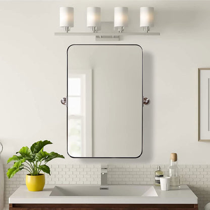 ANDY STAR Modern 22x34" Rectangular Wall Hanging Bathroom Mirror, Brushed Gold