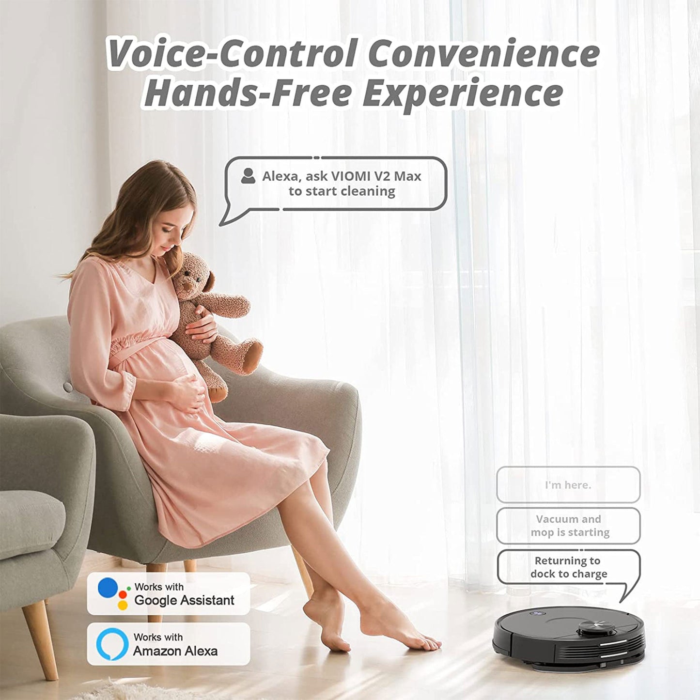 Viomi Smart Robot Vacuum V2 Max Duster Vacuum and Mop for Multi Floors, Black