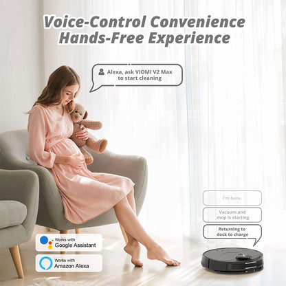 Viomi Smart Robot Vacuum V2 Max Duster Vacuum and Mop for Multi Floors, Black