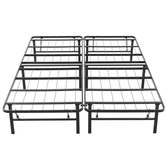 Hercules Folding Metal Bed Frame, 14 Inch Platform Mattress Foundation, Queen