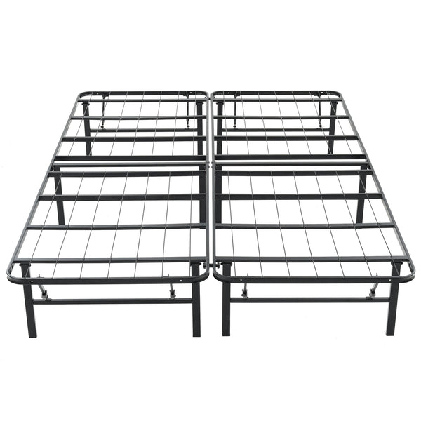 Hercules Folding Metal Bed Frame, 14 Inch Platform Mattress Foundation, Queen