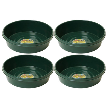 Little Giant 3 Gal Durable Flat Farm Livestock Feed Utility Pan, Green (4 Pack)
