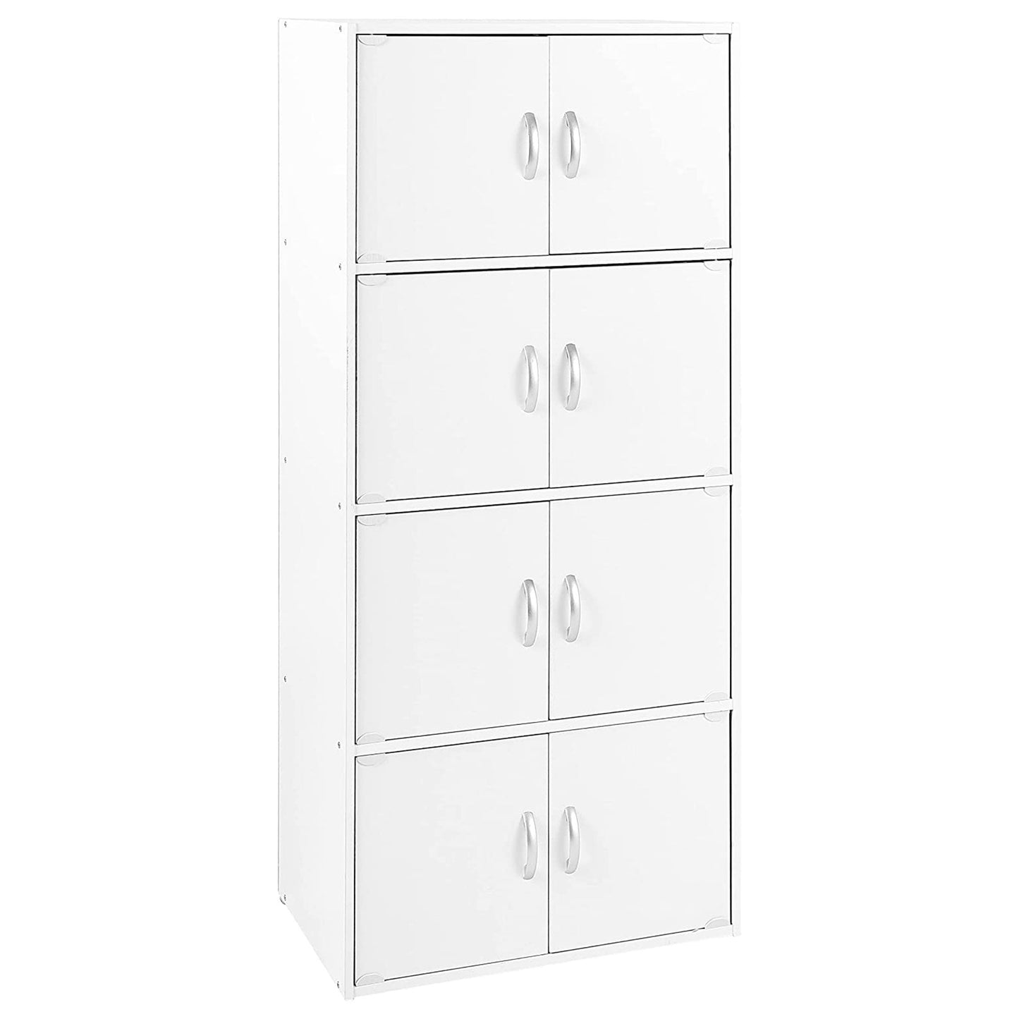 Hodedah 8 Door Enclosed Multipurpose Storage Cabinet for Home and Office, White