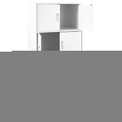 Hodedah 8 Door Enclosed Multipurpose Storage Cabinet for Home and Office, White