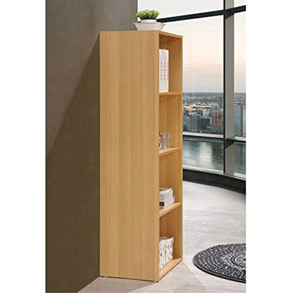 Hodedah 12 x 16 x 47 Inch 4 Shelf Bookcase and Office Organizer, Beech Finish