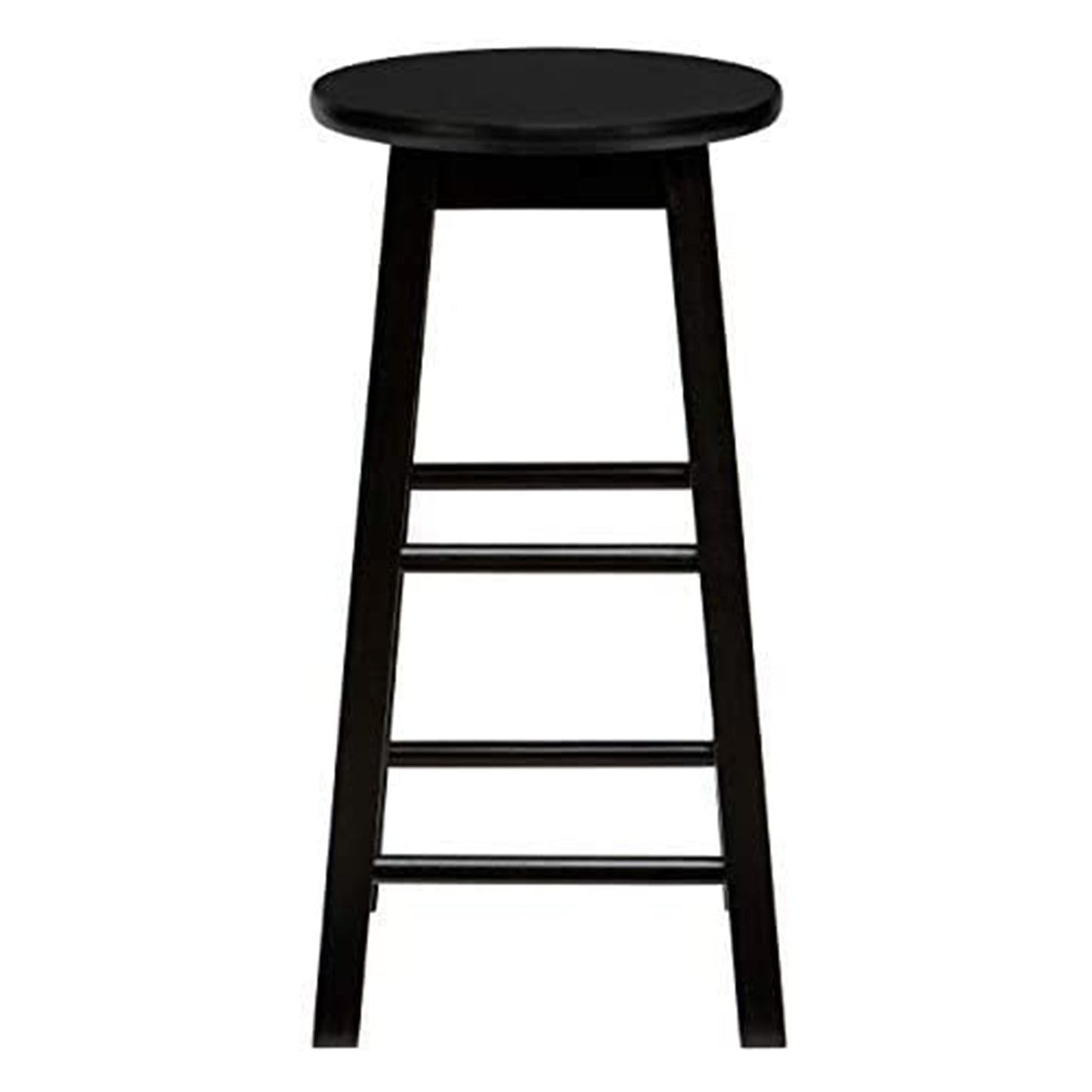 PJ Wood Classic Round-Seat 29 Inch Tall Kitchen Counter Stools, Black, Set of 2