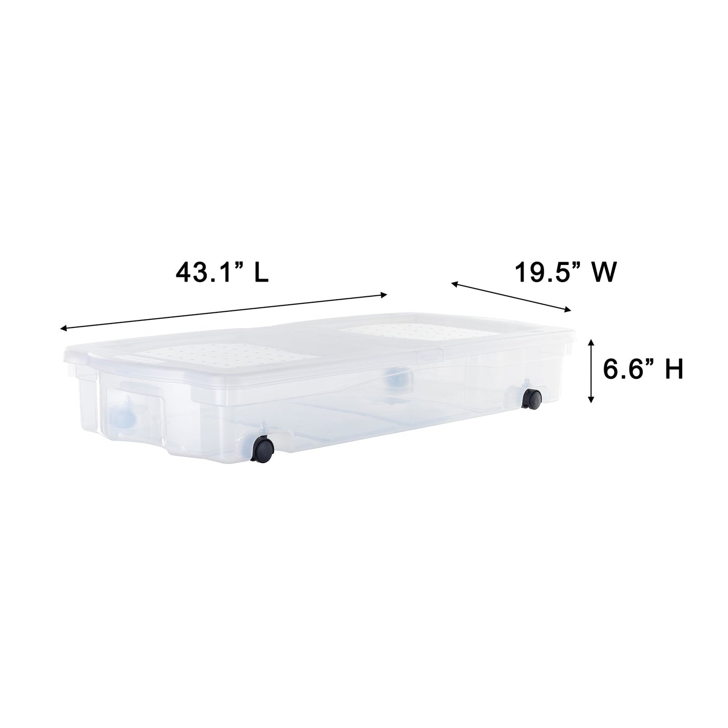 Rubbermaid 68 Qt Under Bed Wheeled Storage Boxes with Dual Hinged Lids (2 Pack)