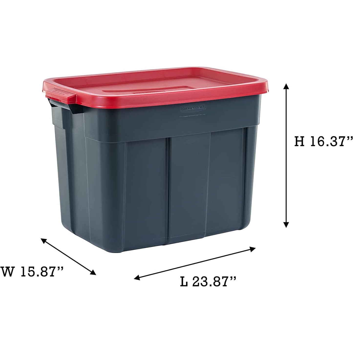 Rubbermaid Roughneck 18 Gal Plastic Holiday Storage Tote, Green and Red (6 Pack)