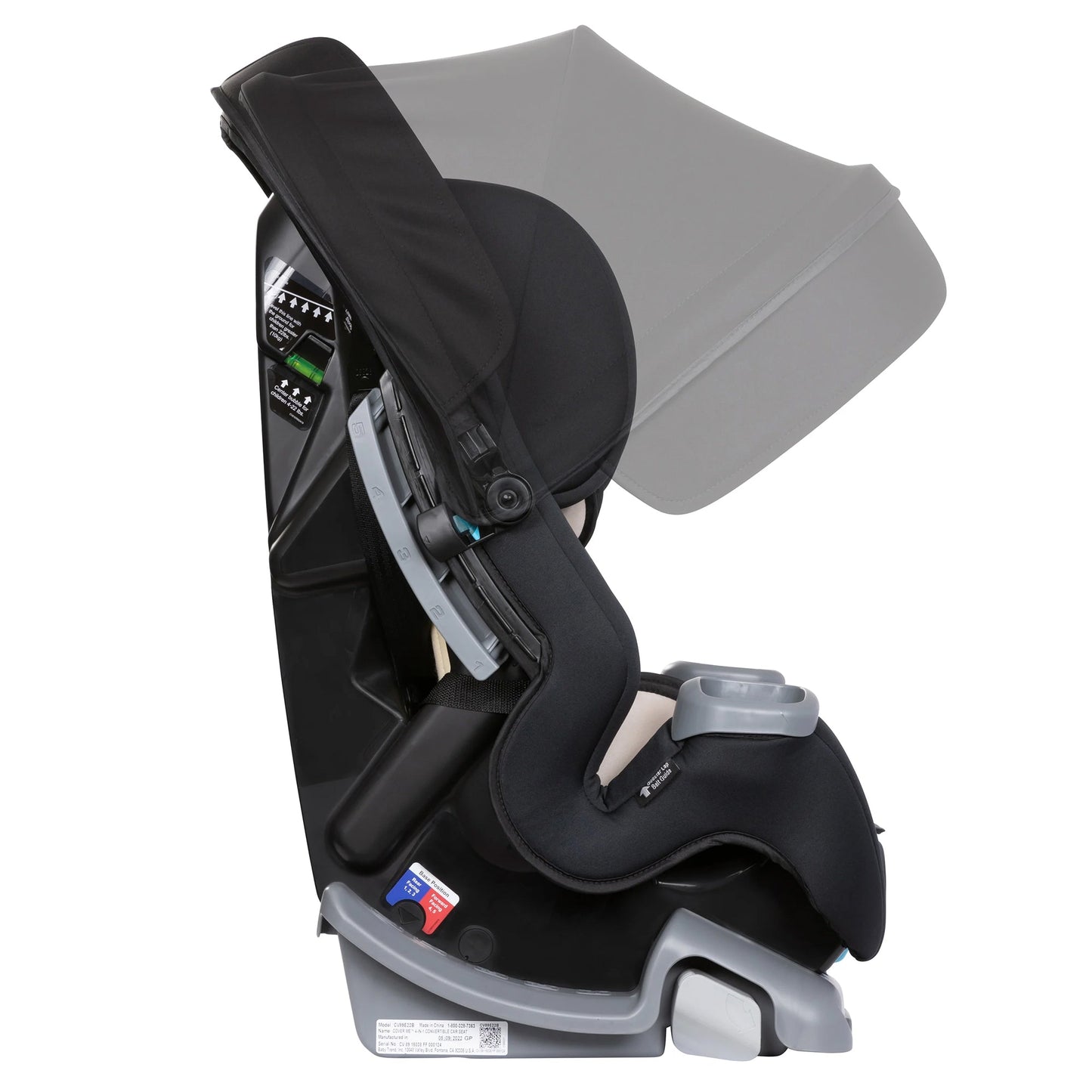 Baby Trend Cover Me 4 in 1 Convertible Car Seat with Adjustable Canopy, Black