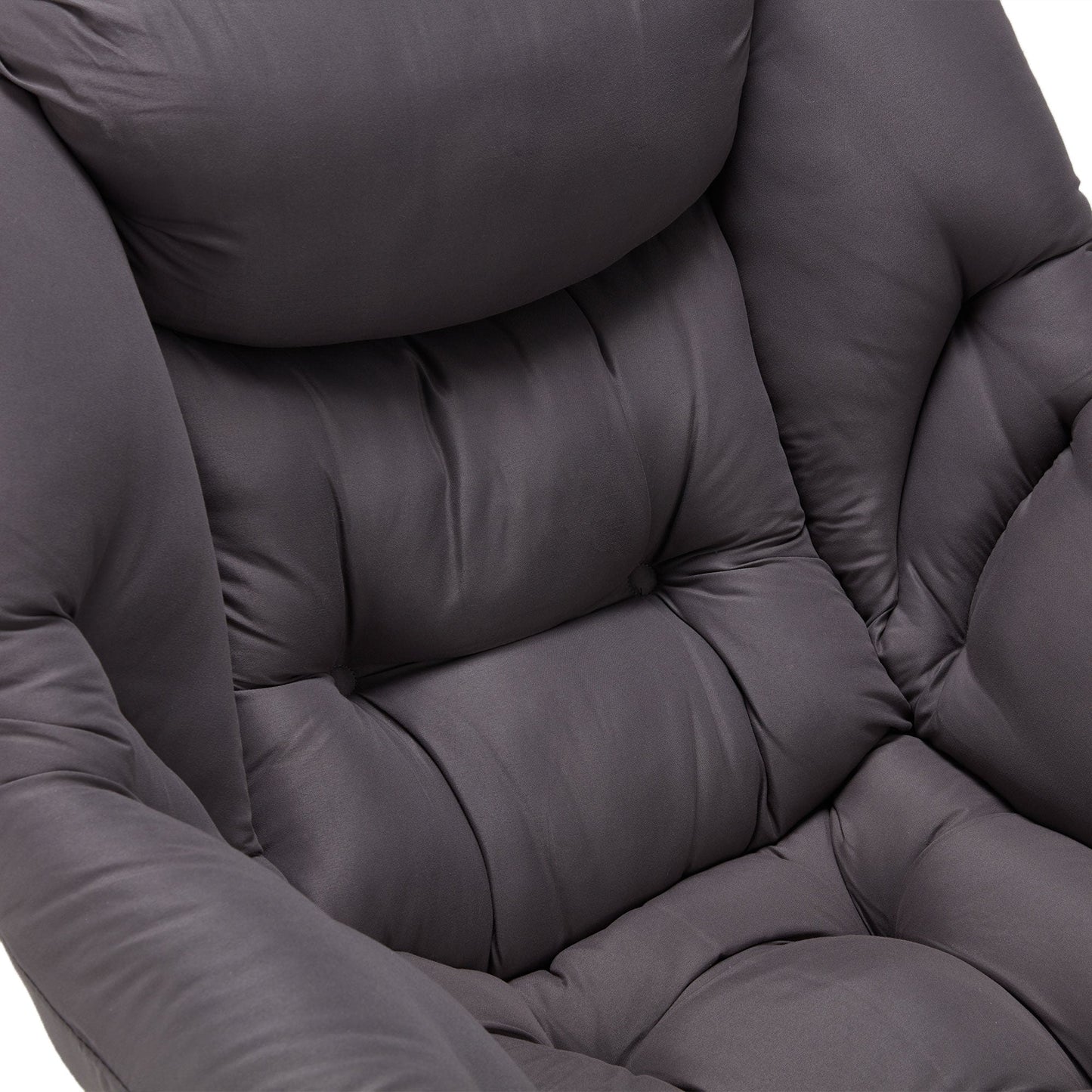 JOMEED Modern Plush Fabric Lazy Accent Chair with Armrests and Side Pocket, Grey