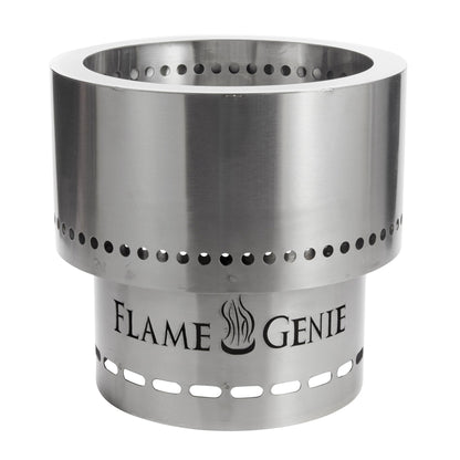 Flame Genie FG-16-SS 13.5 Inch Smoke Free Outdoor Fire Pit with Ash Pan, Steel
