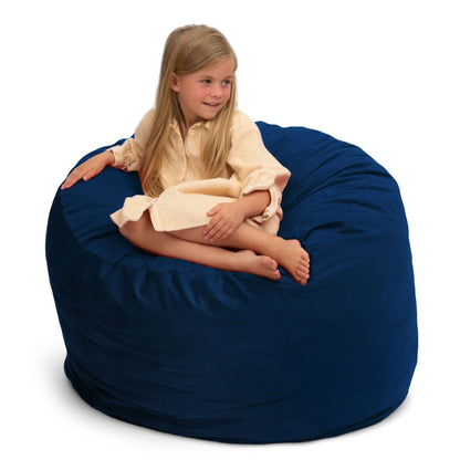 Ultimate Sack 3ft Bean Bag Chair, Oversized Indoor Comfy Lounger, Navy Suede