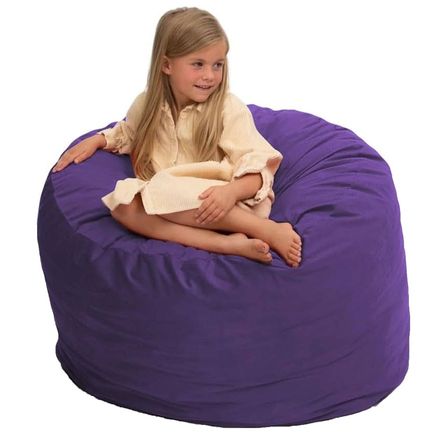 Ultimate Sack 3ft Bean Bag Chair, Oversized Indoor Comfy Lounger, Purple Suede