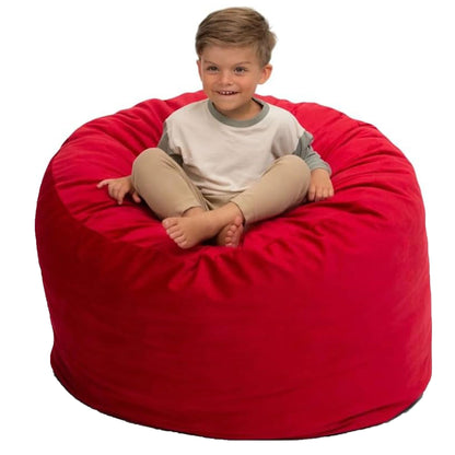 Ultimate Sack 3ft Bean Bag Chair, Oversized Indoor Comfy Lounger, Red Suede