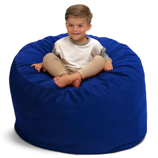 Ultimate Sack 3ft Bean Bag Chair, Oversized Indoor Comfy Lounger, Electric Blue Suede