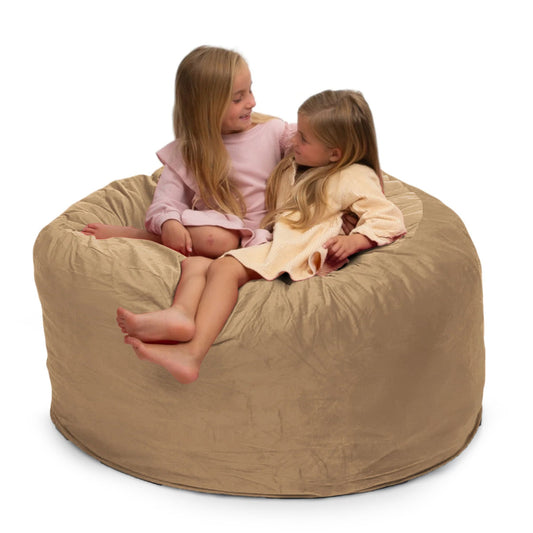 Ultimate Sack 4ft Bean Bag Chair, Oversized Indoor Comfy Lounger, Camel Suede