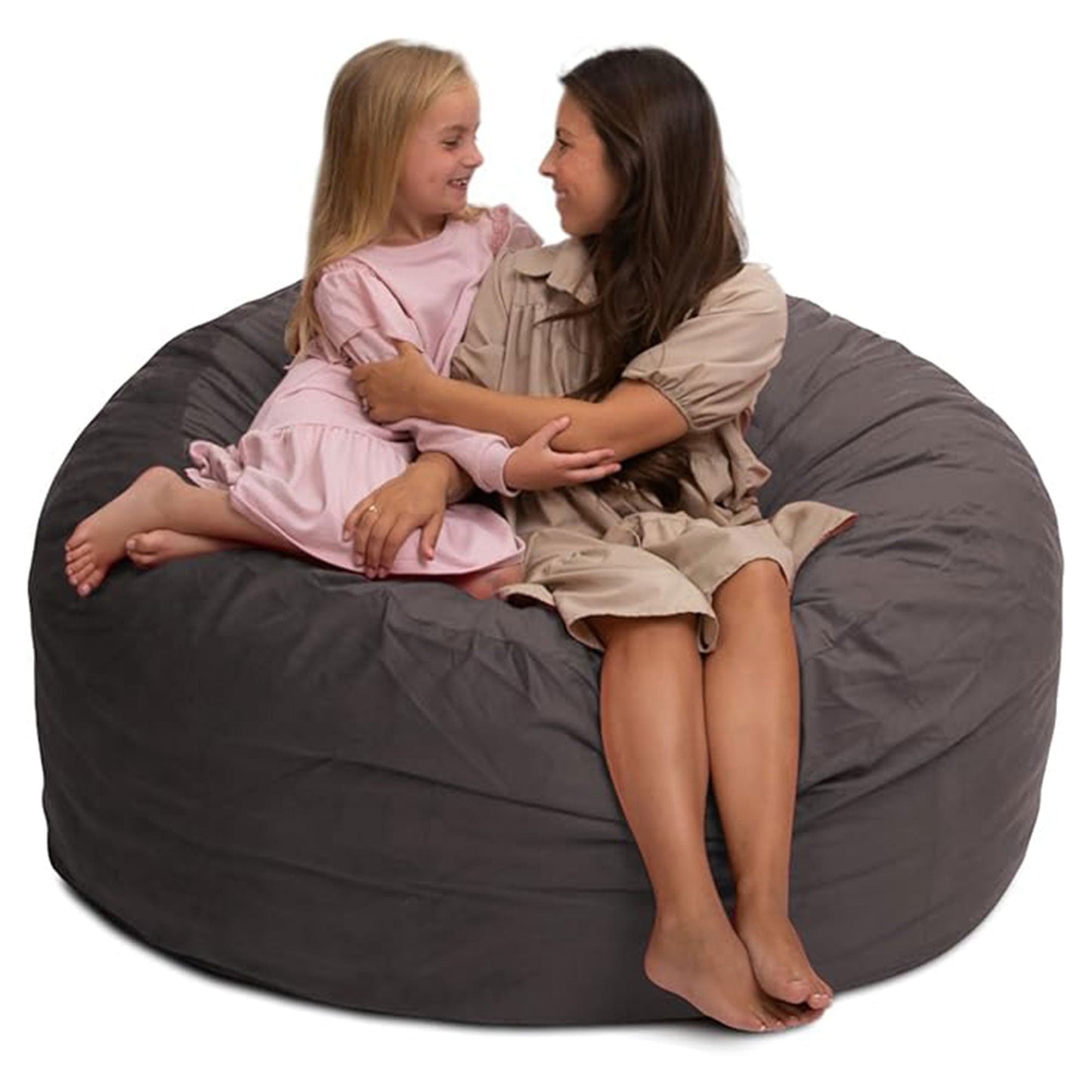 Ultimate Sack 5ft Bean Bag Chair, Oversized Indoor Comfy Lounger, Grey Suede