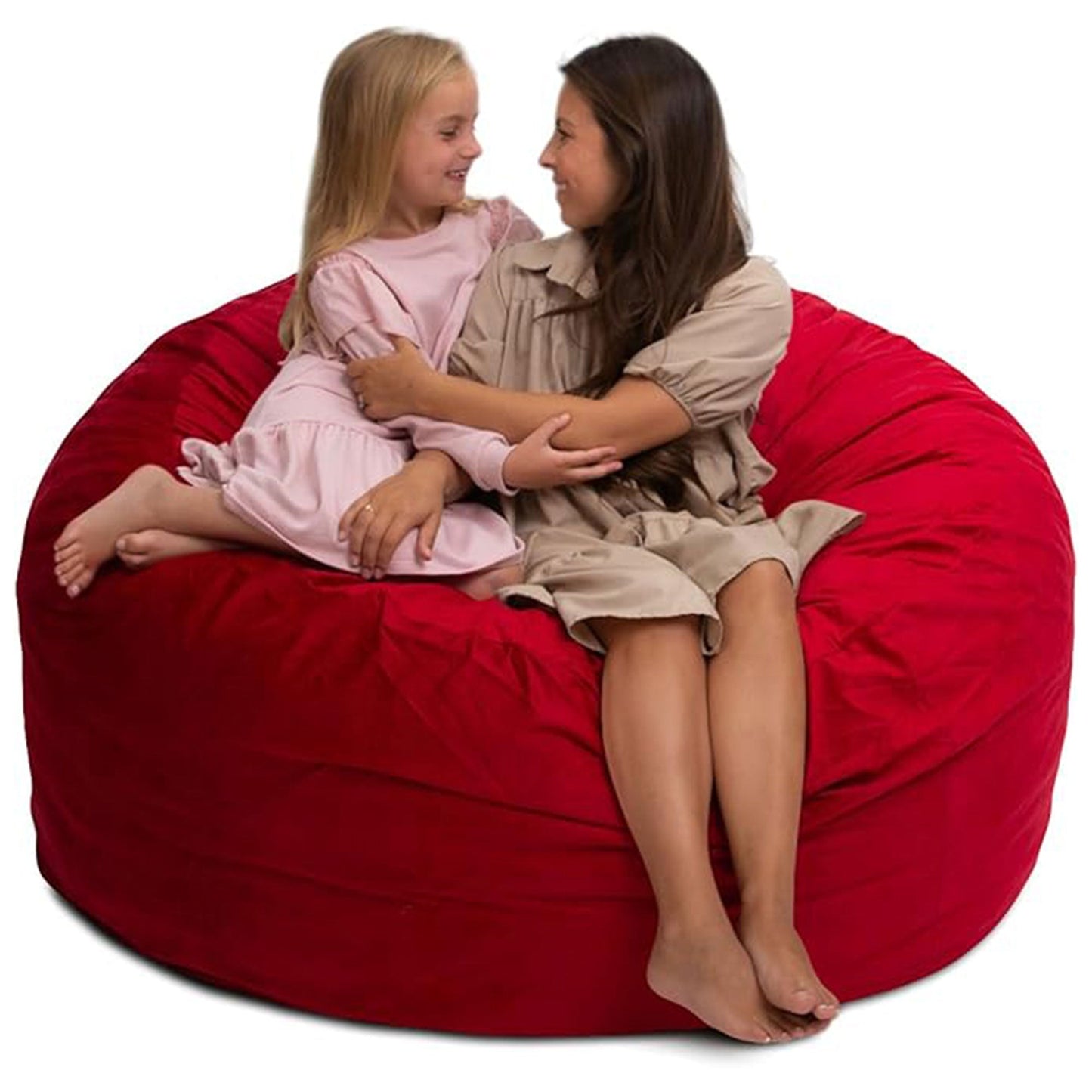 Ultimate Sack 5ft Bean Bag Chair, Oversized Indoor Comfy Lounger, Red Suede