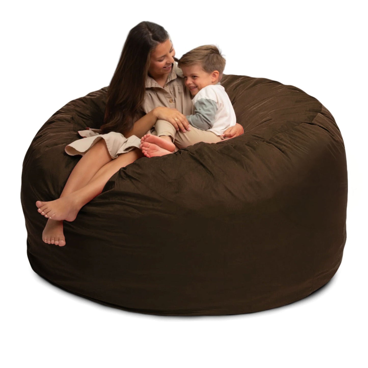 Ultimate Sack 6ft Bean Bag Chair, Oversized Indoor Comfy Lounger, Brown Suede