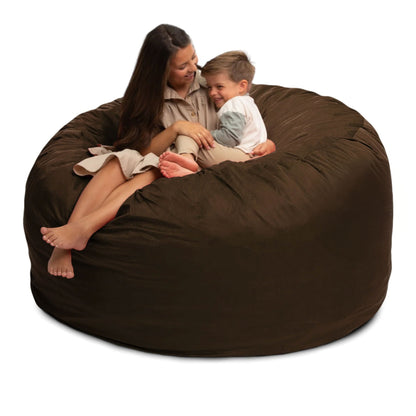 Ultimate Sack 6ft Bean Bag Chair, Oversized Indoor Comfy Lounger, Brown Suede