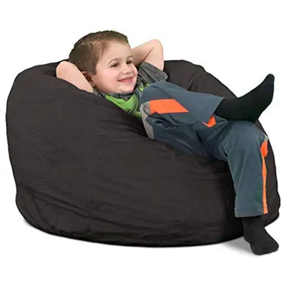 Ultimate Sack Kids Bean Bag Chair, Oversized Indoor Comfy Lounger, Grey Suede