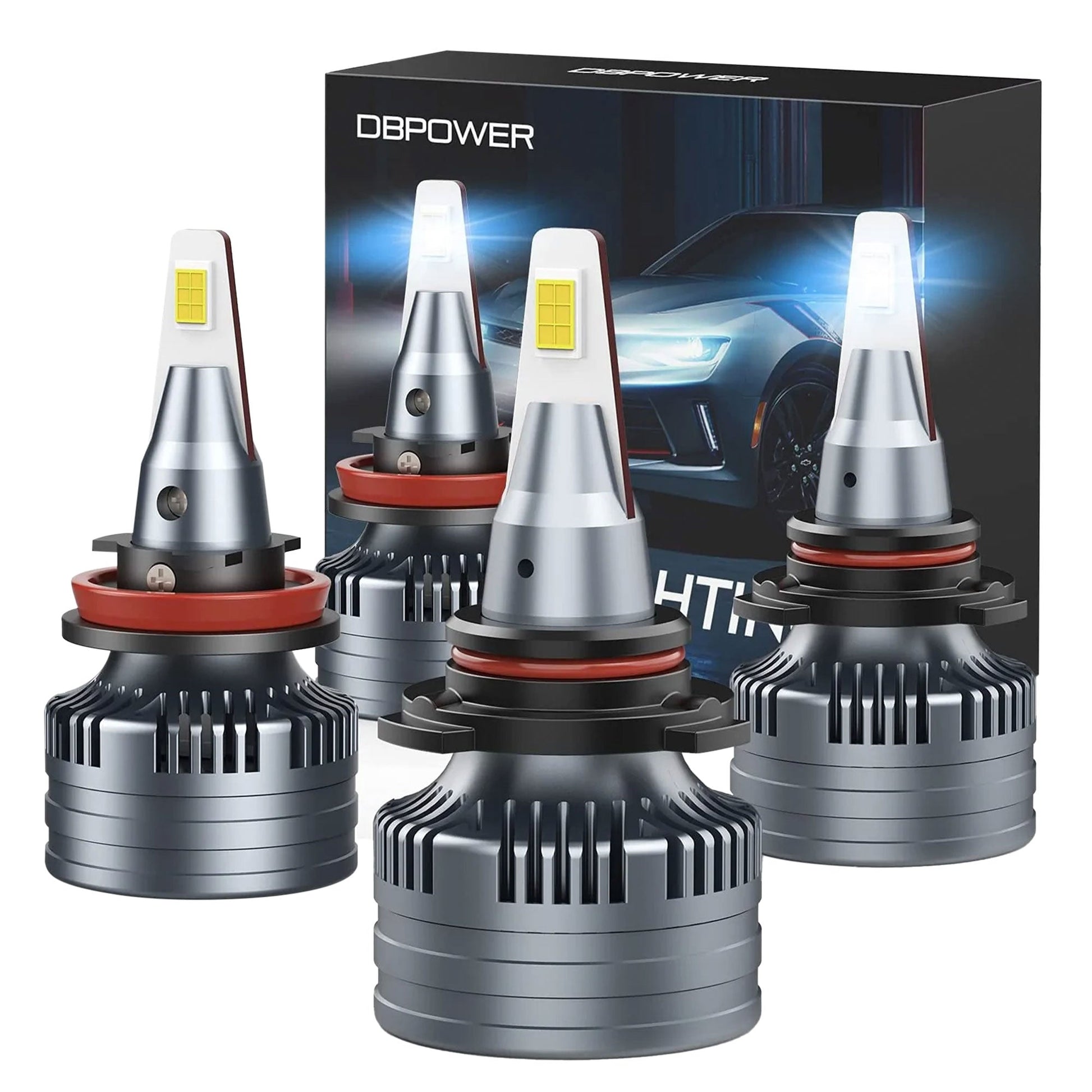 DBPower 100W LED 20000 Lumen Automotive Vehicle Headlight Bulbs Combo (Set of 4) - Find Fresh Goods