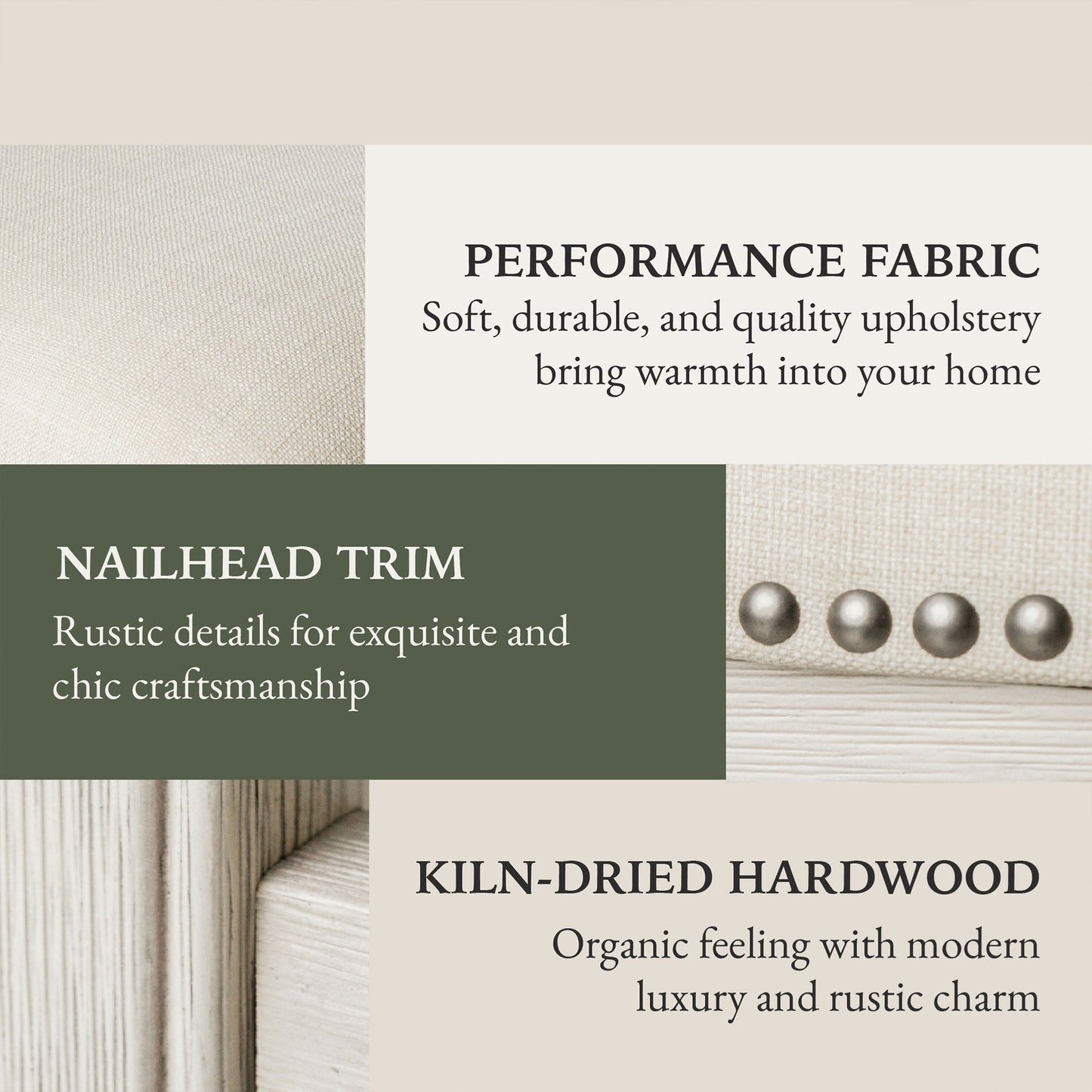 Maven Lane Adrien Saddle Counter Stool in White Oak Finish w/ Natural Fabric Upholstery, Set of 4