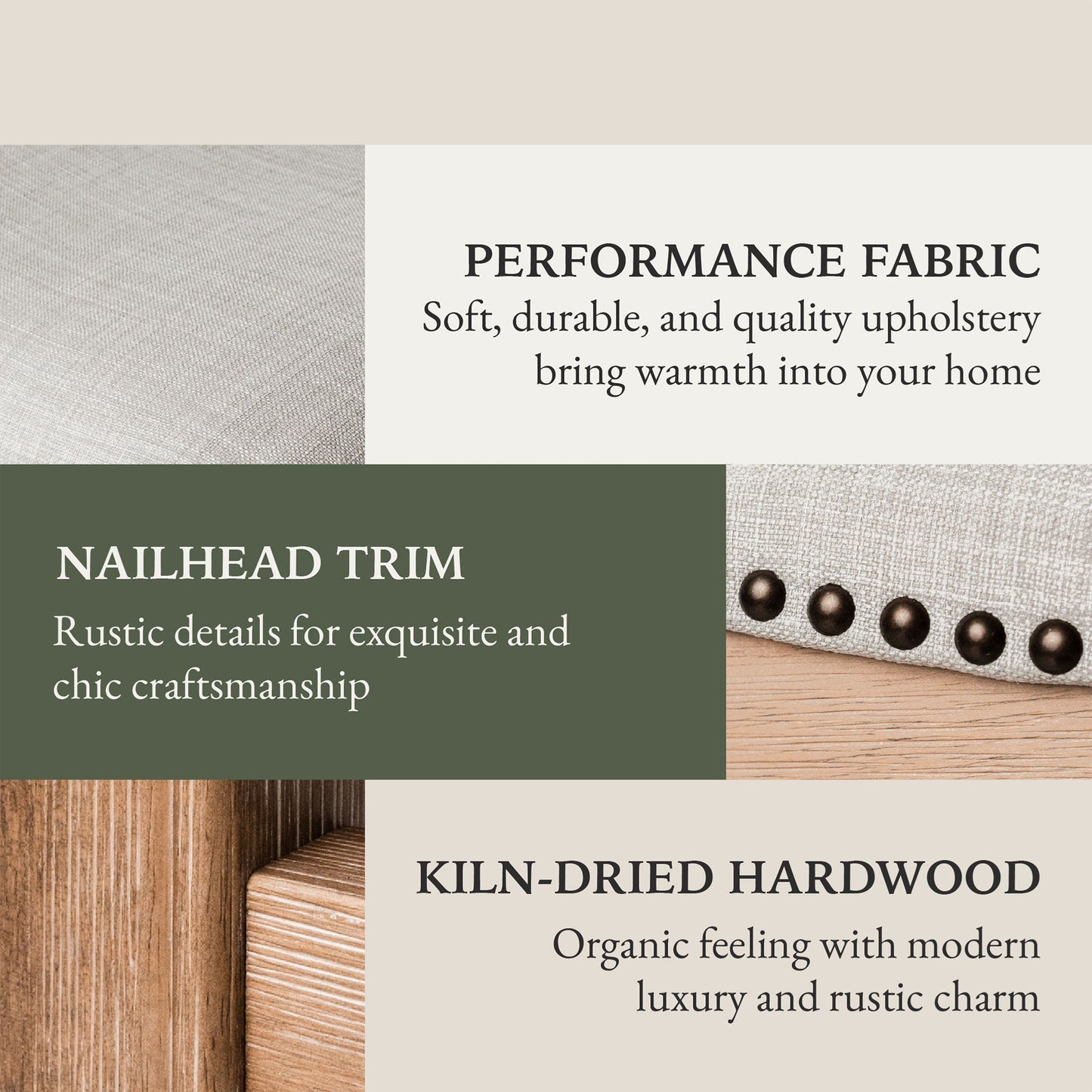 Maven Lane Adrien Saddle Bar Stool in Weathered Oak Finish w/ Sand Color Fabric Upholstery