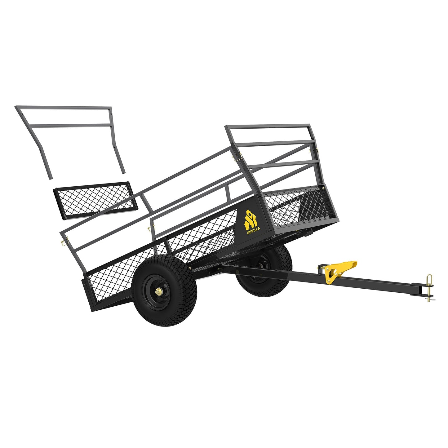Gorilla 1400lb Steel ATV Trailer Garden Cart w/Removable Sides & 3-in-1 Tailgate - Find Fresh Goods