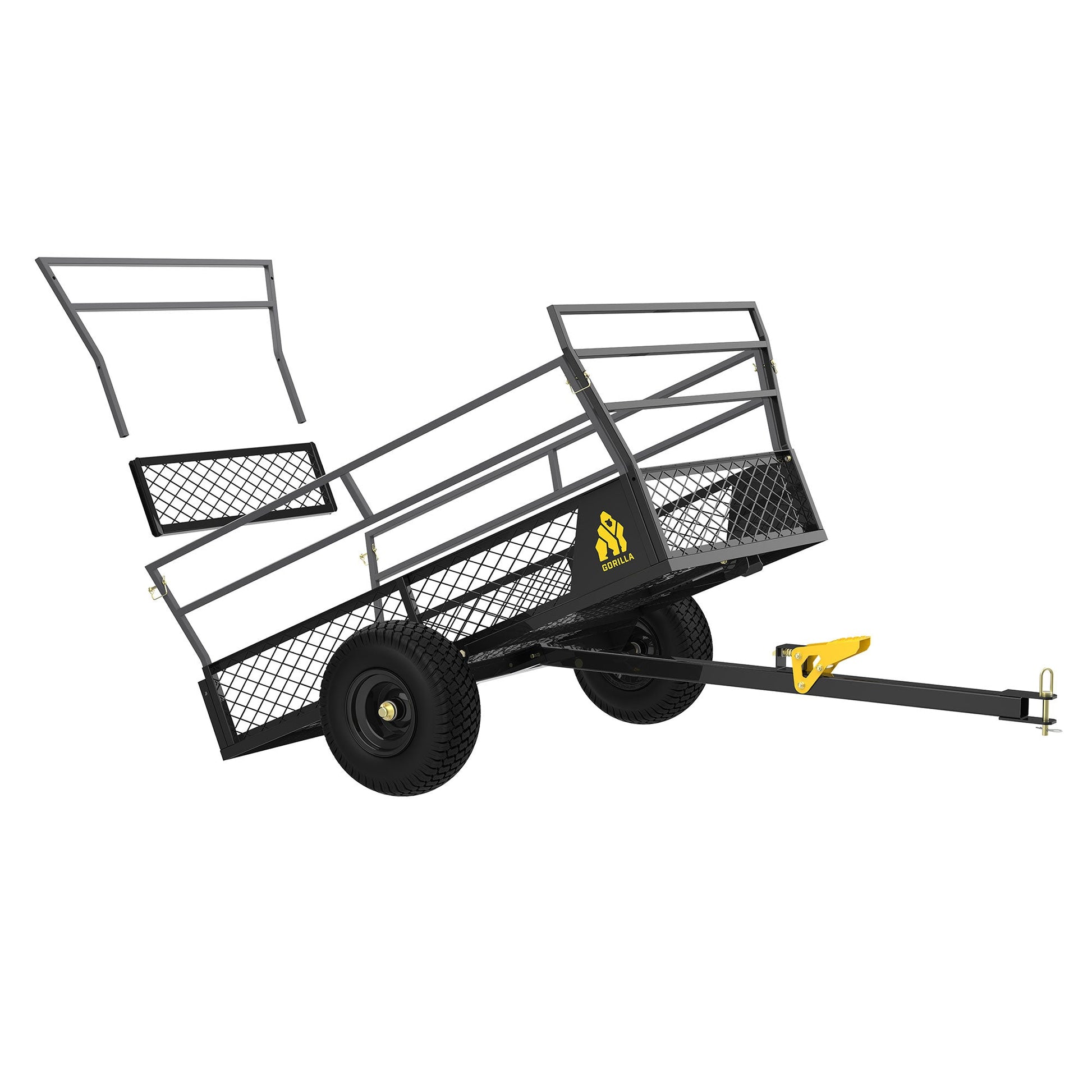 Gorilla 1400lb Steel ATV Trailer Garden Cart w/Removable Sides & 3-in-1 Tailgate - Find Fresh Goods