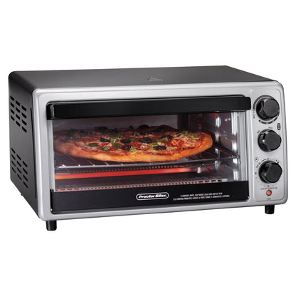 Hamilton Beach Proctor Silex 6 Slice Capacity Countertop Toaster Oven, Silver
