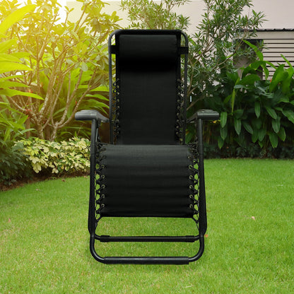 Caravan Sports Zero Gravity Outdoor Folding Camping Patio Lounge Chair, Black
