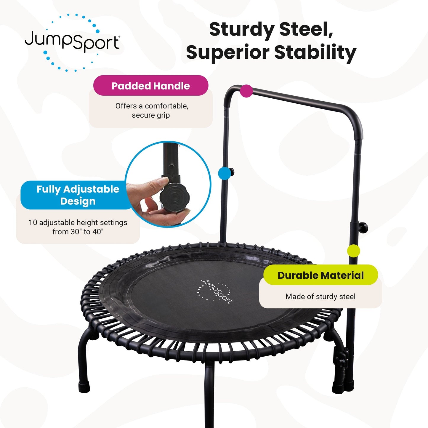 JumpSport Handle Bar Accessory for 39" Straight/Arched Leg Fitness Trampolines