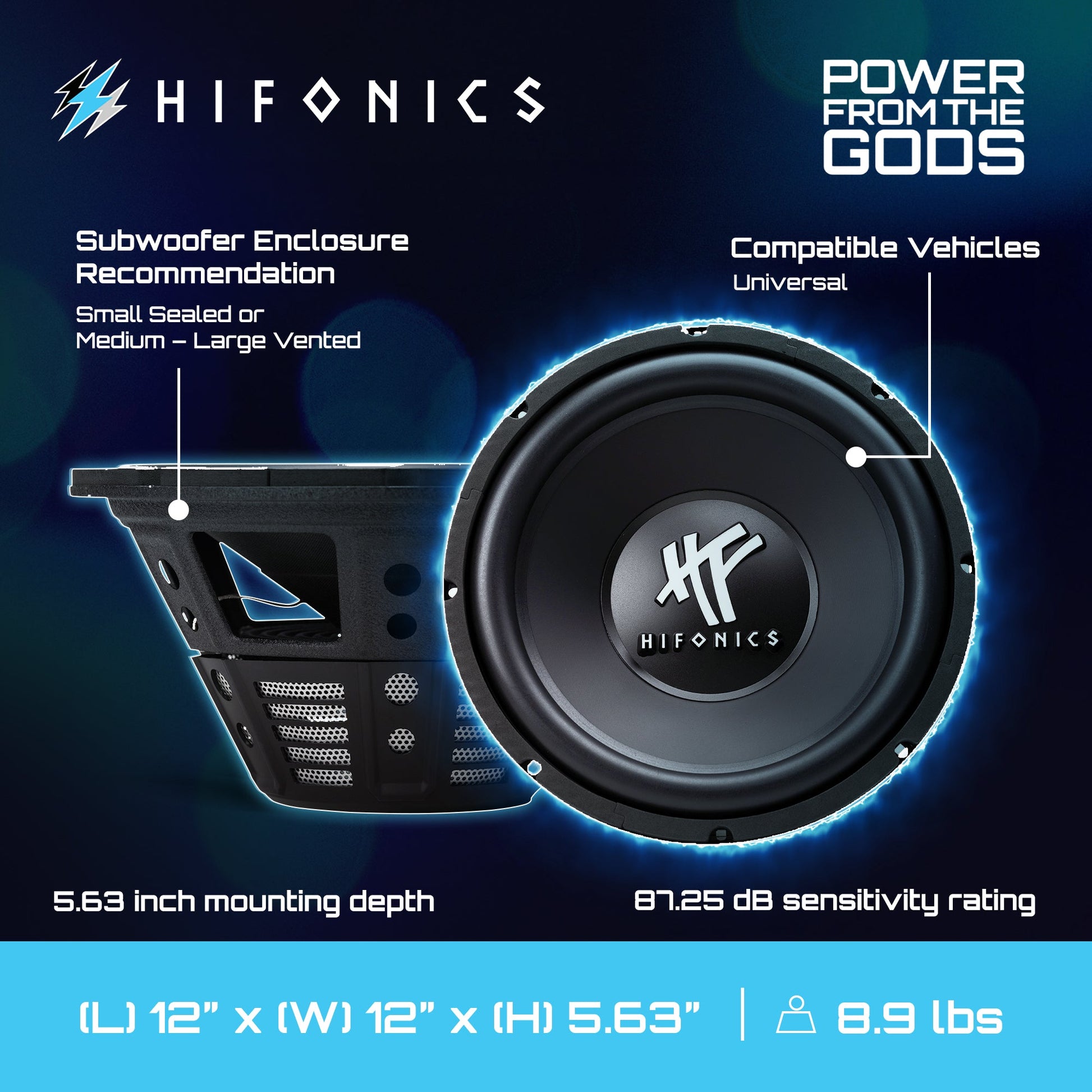 Hifonics HFX12D4 12" Subwoofer, 800W Max Car & Powersports Speaker, 1 Pair - Find Fresh Goods