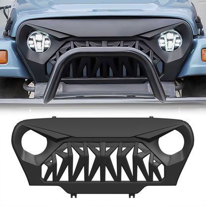 AMERICAN MODIFIED Shark Grille Compatible w/ 1997-2006 Jeep Wrangler TL or LJ - Find Fresh Goods