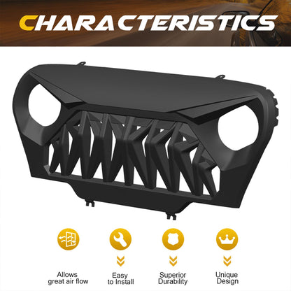 AMERICAN MODIFIED Shark Grille Compatible w/ 1997-2006 Jeep Wrangler TL or LJ - Find Fresh Goods
