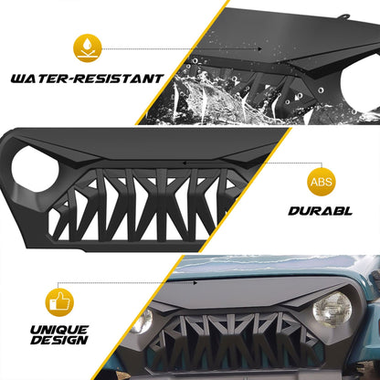 AMERICAN MODIFIED Shark Grille Compatible w/ 1997-2006 Jeep Wrangler TL or LJ - Find Fresh Goods