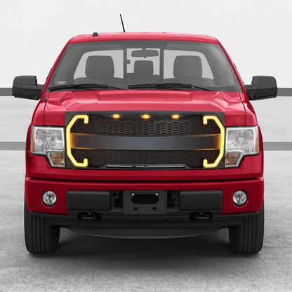 AMERICAN MODIFIED Raptor Style Mesh Grille w/Turn Lights for 2009-2014 Ford F150 - Find Fresh Goods